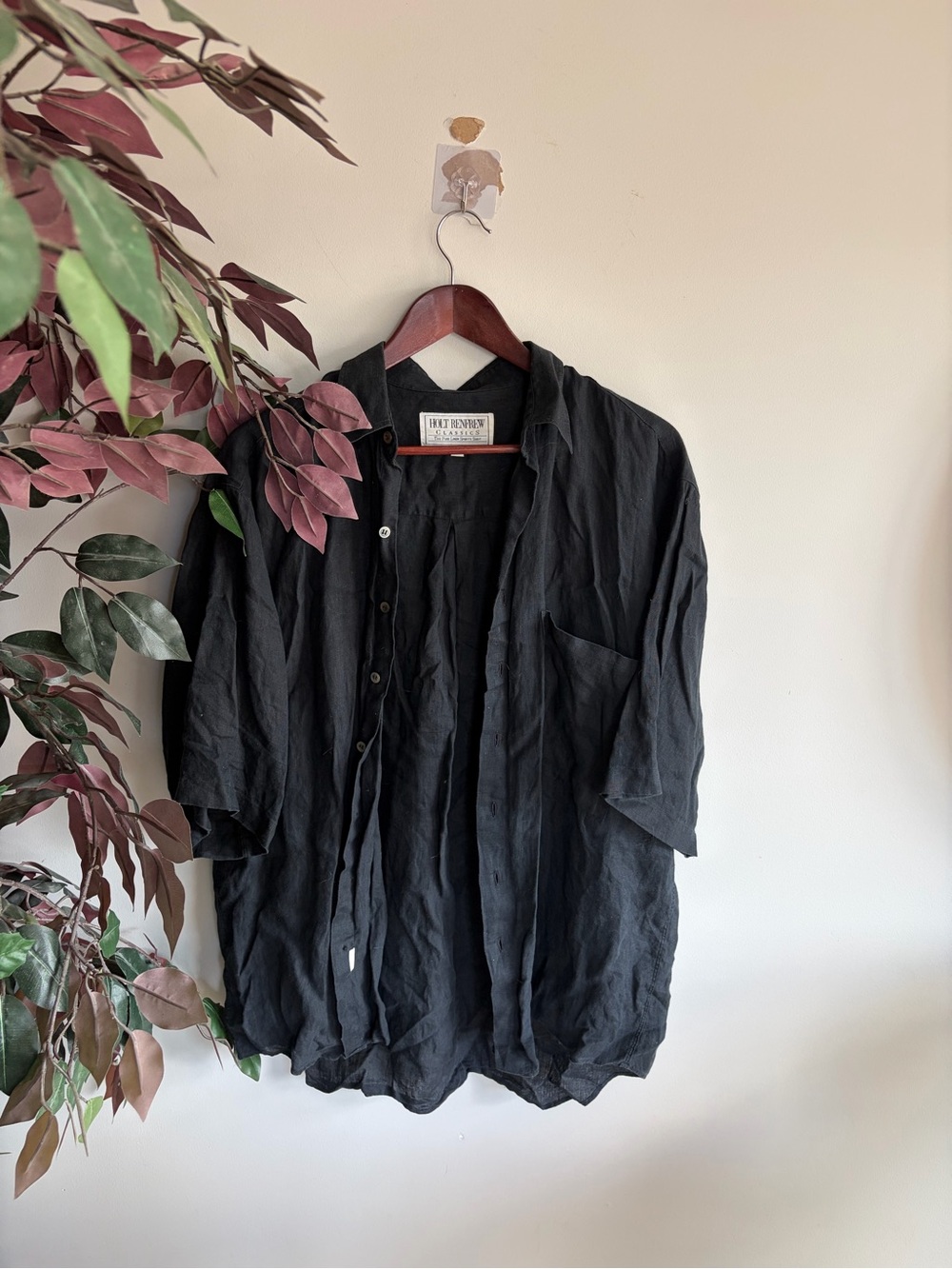 Holt renfrew Black Casual Button-Down Shirt - Lightweight Relaxed Fit